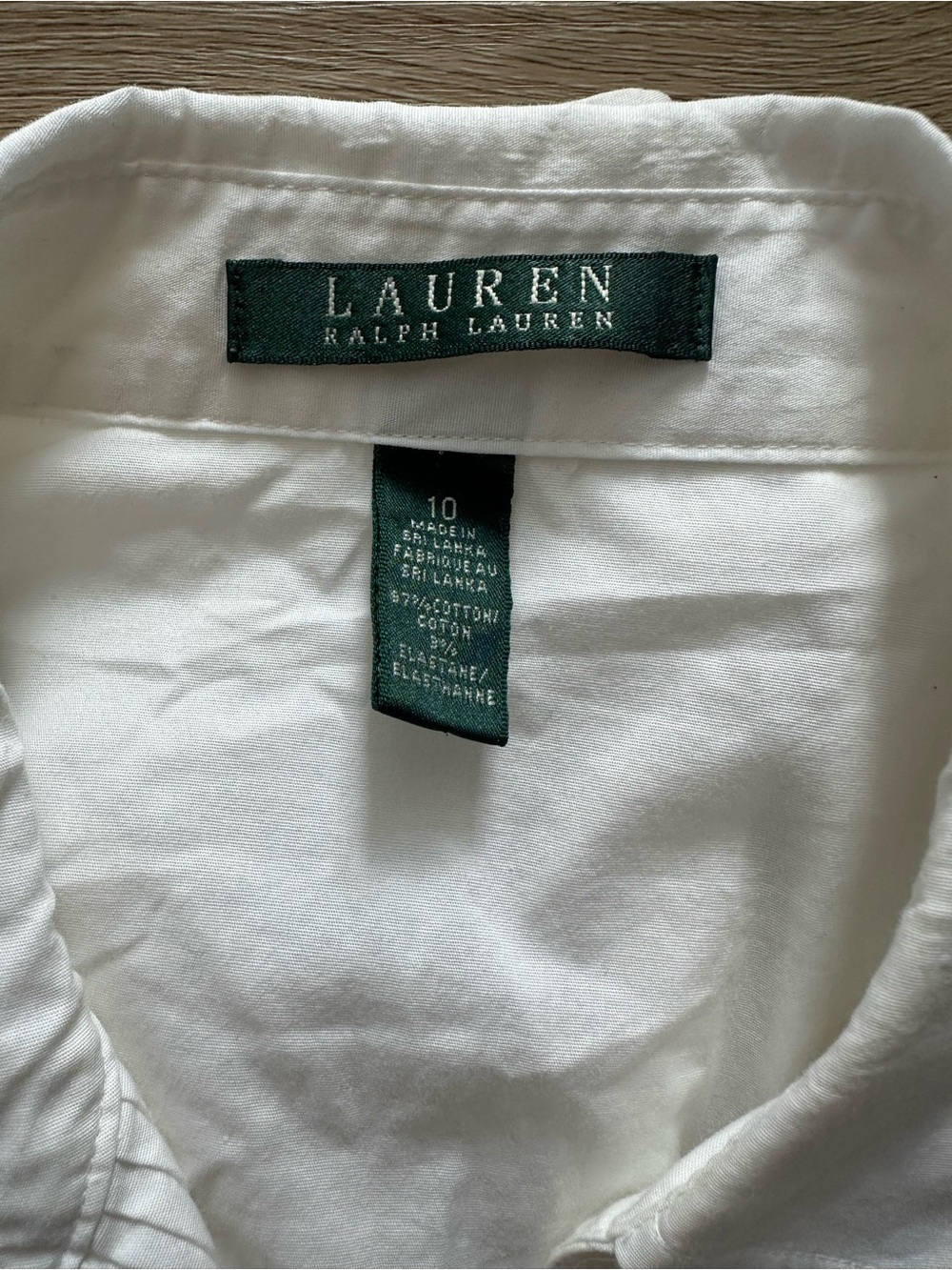 Vintage 90’s/Early 2000’s Ralph Lauren Button Down Shirt White Size 10 - Picture 3 of 3